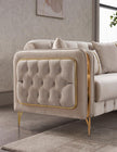VEGAS CHESTERFIELD CREAM-GOLD SOFA SET