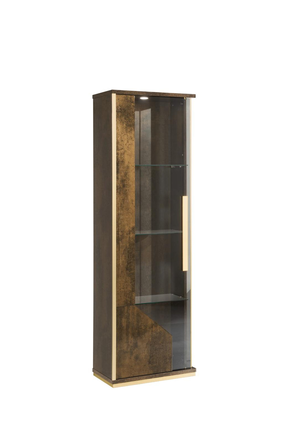 Desire Italian Bronze & Gold Italian Single Door Display/Vitrine Cabinet By H2O