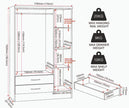 Nevada 3 Door 2 Drawer Wardrobe - White Gloss