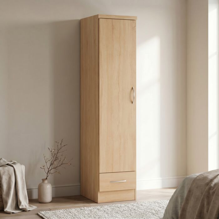 Nevada 1 Door 1 Drawer Wardrobe - Sonoma Oak Effect