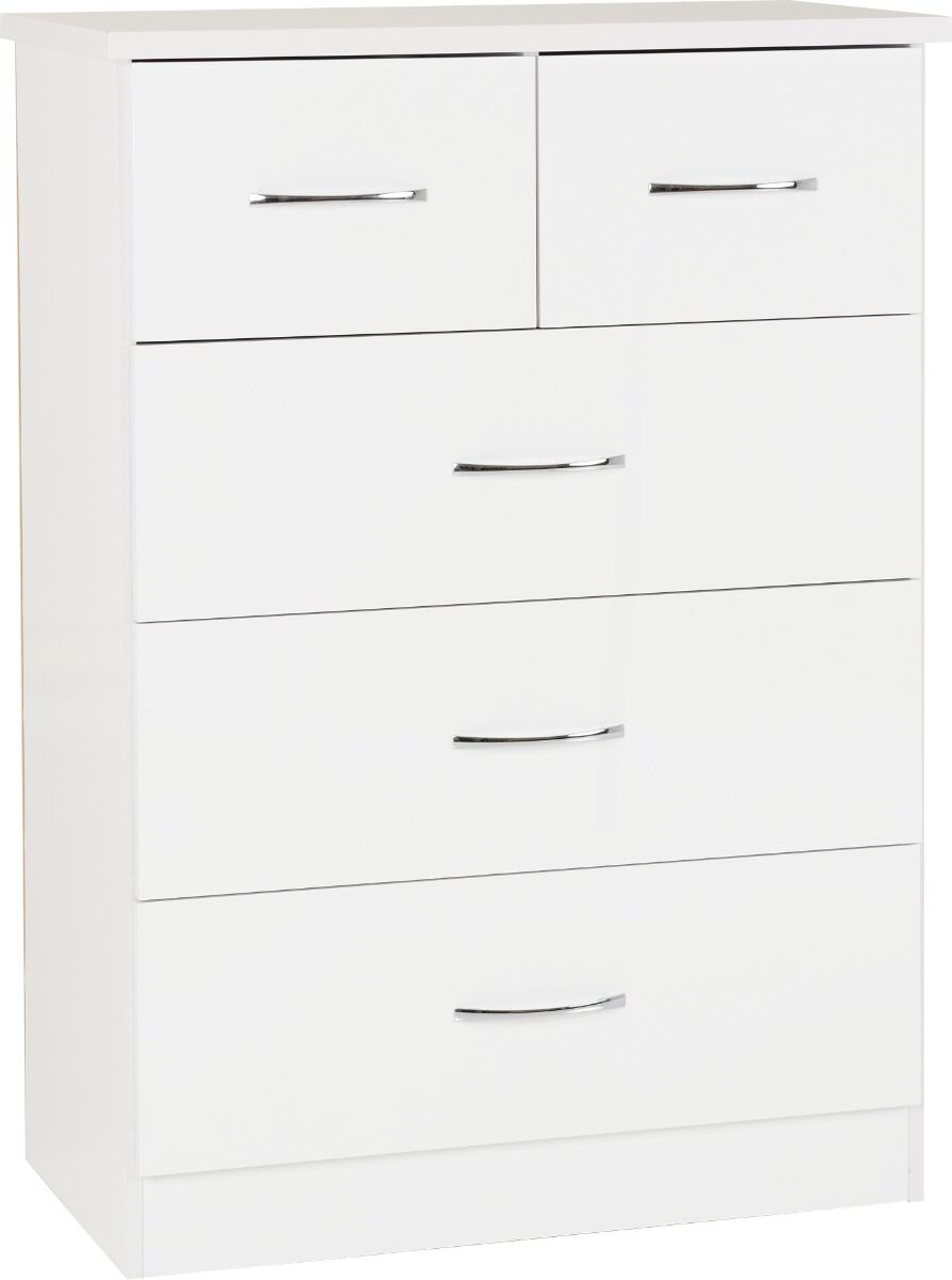 Nevada 2 Door 1 Drawer Wardrobe Bedroom Set White Gloss