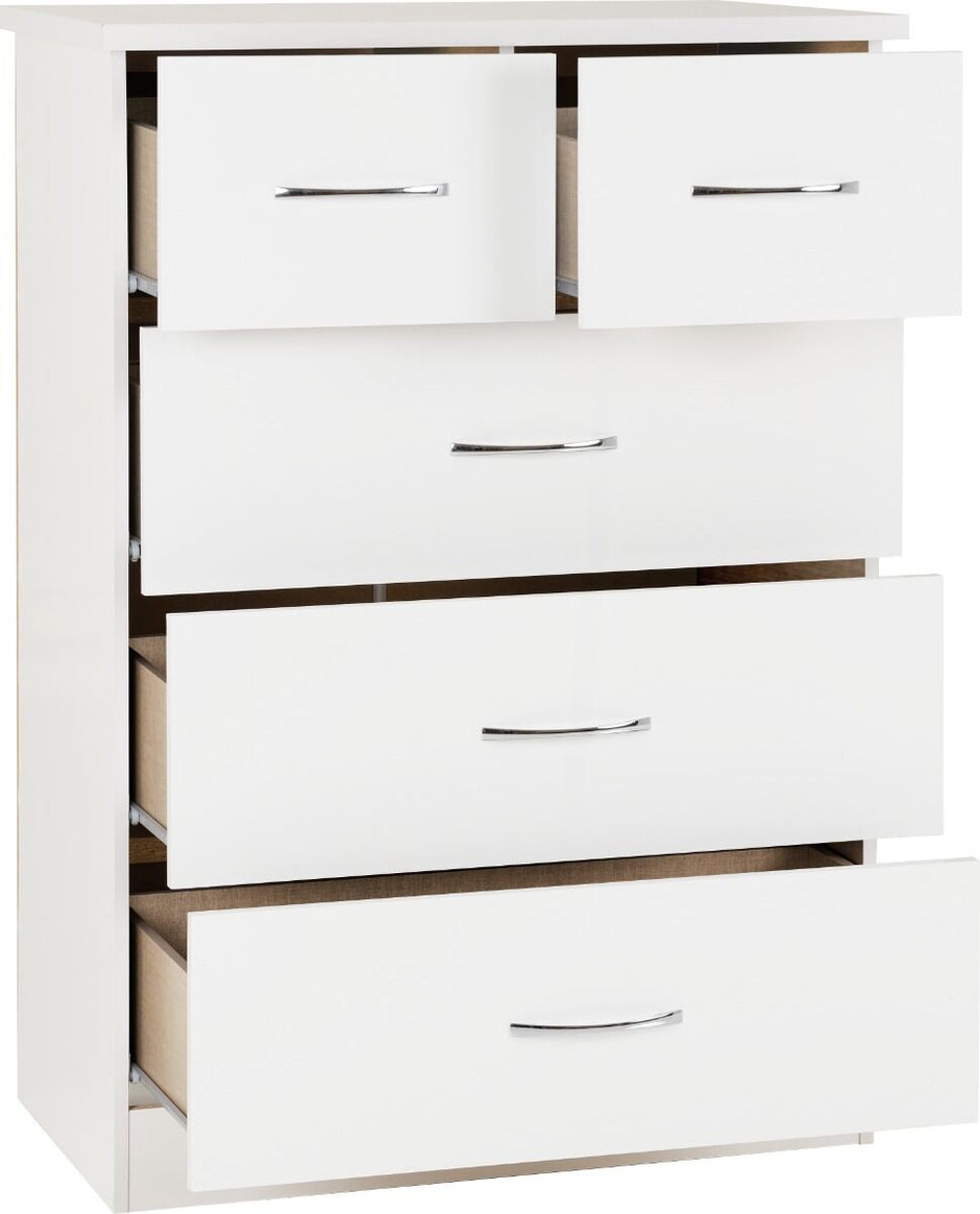 Nevada 2 Door 1 Drawer Wardrobe Bedroom Set White Gloss