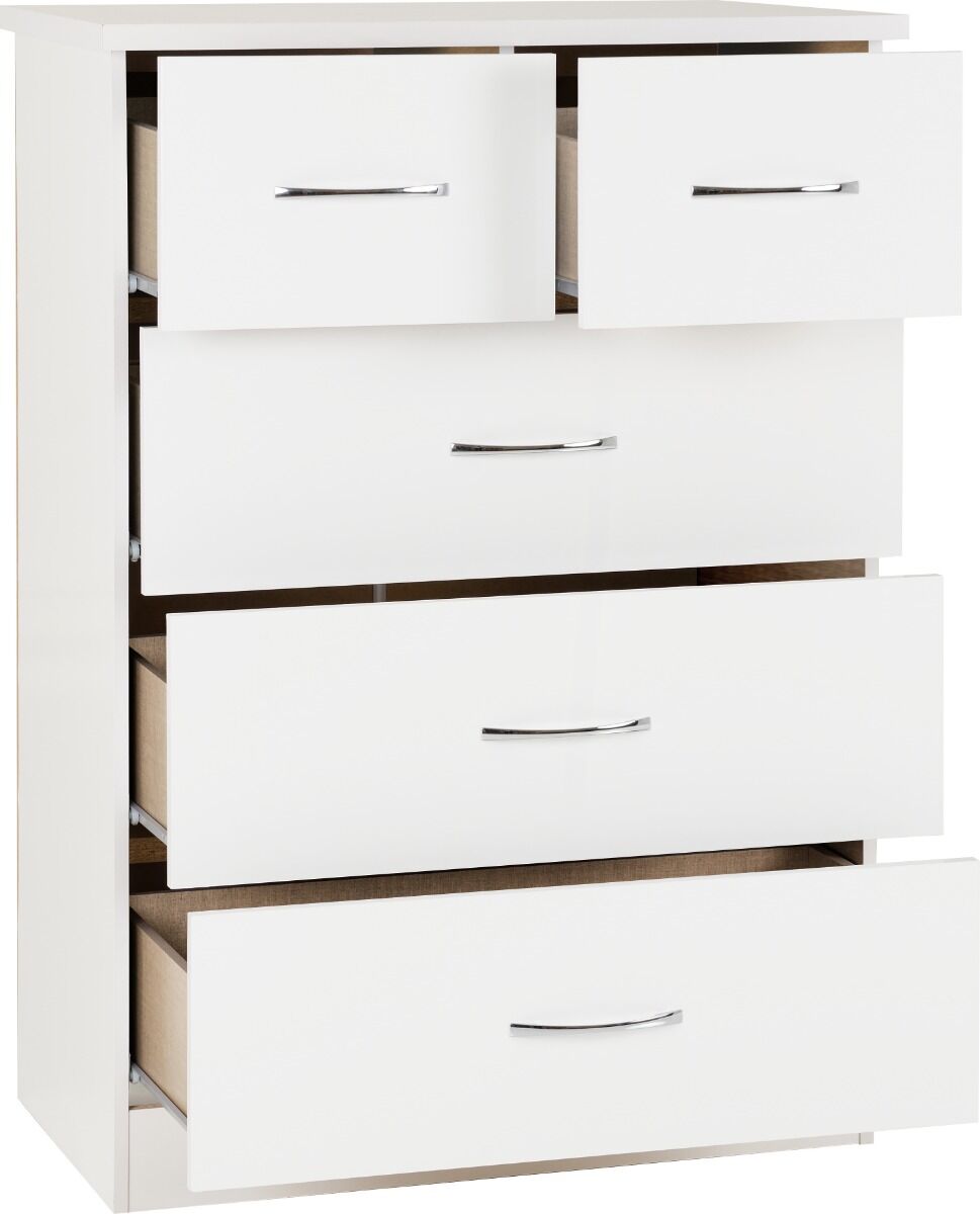 Nevada 2 Door 1 Drawer Wardrobe Bedroom Set White Gloss