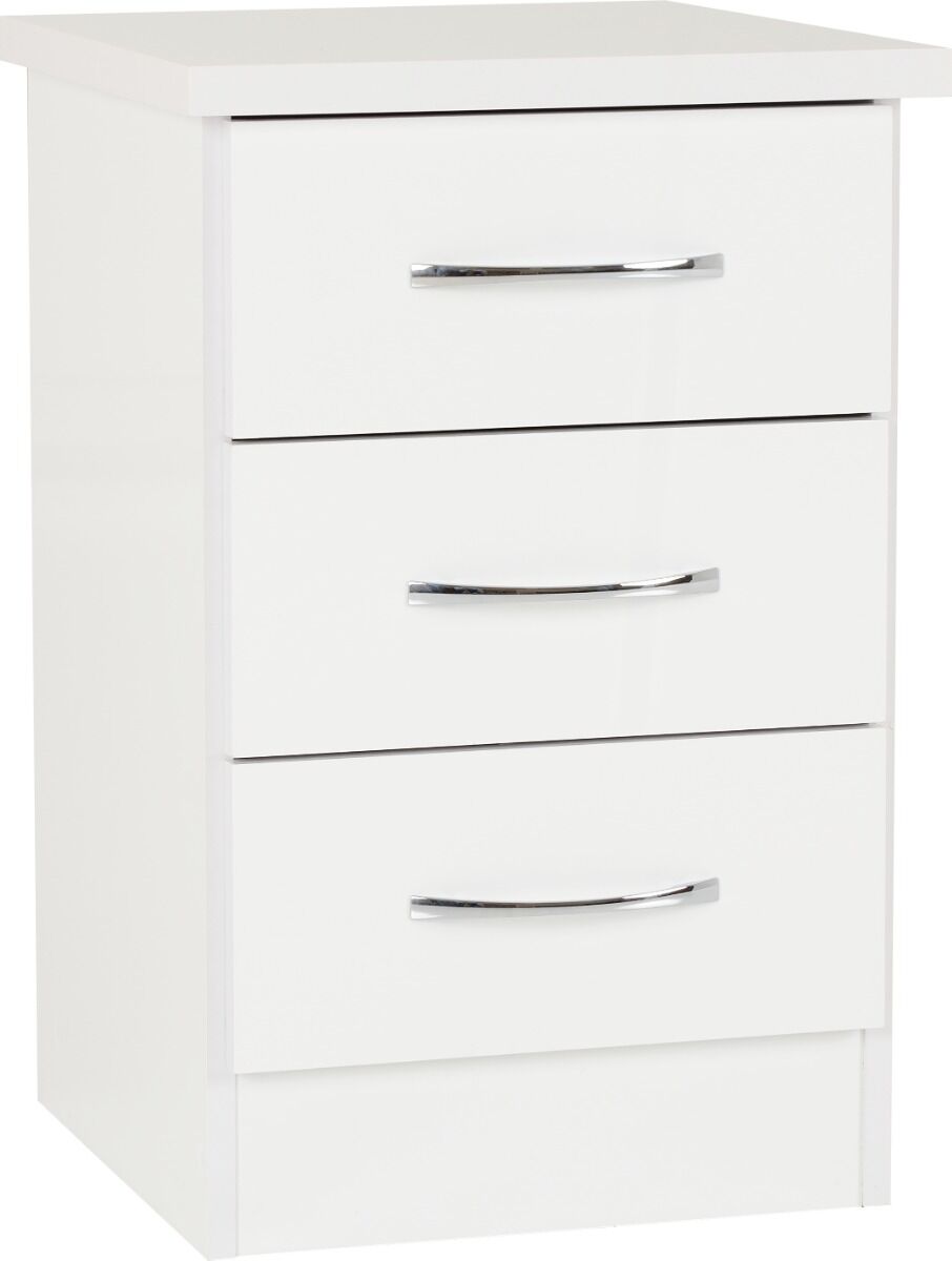 Nevada 2 Door 1 Drawer Wardrobe Bedroom Set White Gloss