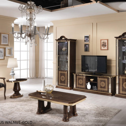 NEW VENUS CLASSIC ITALIAN HIGH GLOSS WALNUT COLOUR LIVING ROOM BEN COMPANY