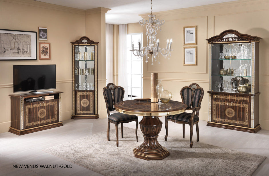 NEW VENUS CLASSIC ITALIAN HIGH GLOSS WALNUT COLOUR LIVING ROOM BEN COMPANY