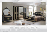 New Stunning PALOMA Italian High Gloss Bedroom Set with 4/6  Doors Wardrobe