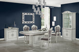 H2O Design Aurora Italian Large Ext-Dining Table Black /Gold + 6 Chairs