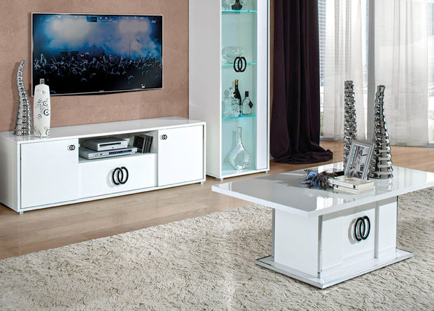 Vogue Italian Tv Cabinet & Coffee Table In White High Gloss Speical Offer