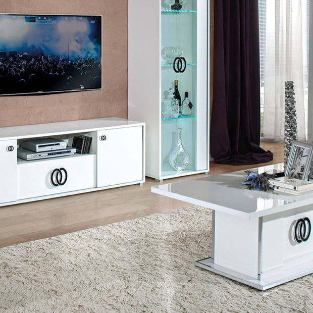 Vogue Italian Tv Cabinet & Coffee Table In White High Gloss Speical Offer