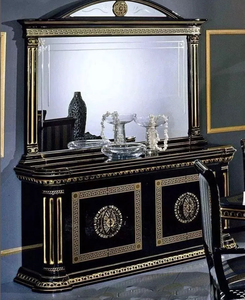 Rosella Versa Design ITALIAN Black and Gold Corner Vitrine Cabinet H2O Design