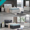 Rugby Ottoman-Storage High Glossy With LED Lights, Bluetooth Speaker, Charging Points