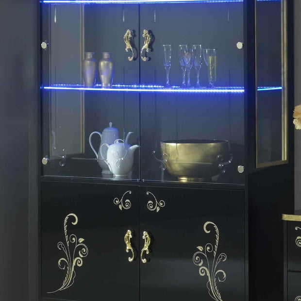 Ben Company Daniela Italian White-Silver 2 Door Display Cabinet