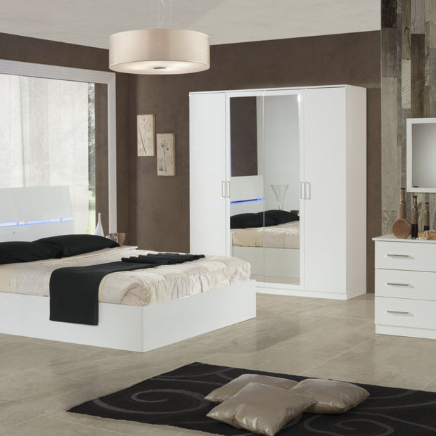 New Simona Luxury Modern Style Italian High Gloss Double Bedroom Set Ben Company