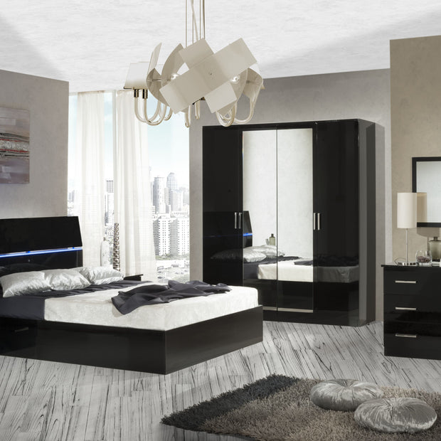 New Simona Luxury Modern Style Italian High Gloss Double Bedroom Set Ben Company