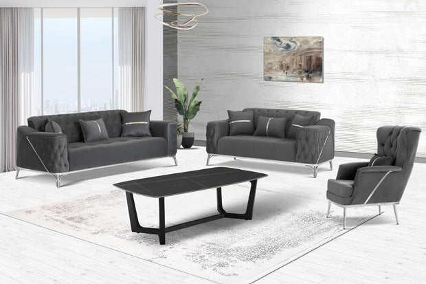 Jasmine Chesterfield Fabric Sofa Set