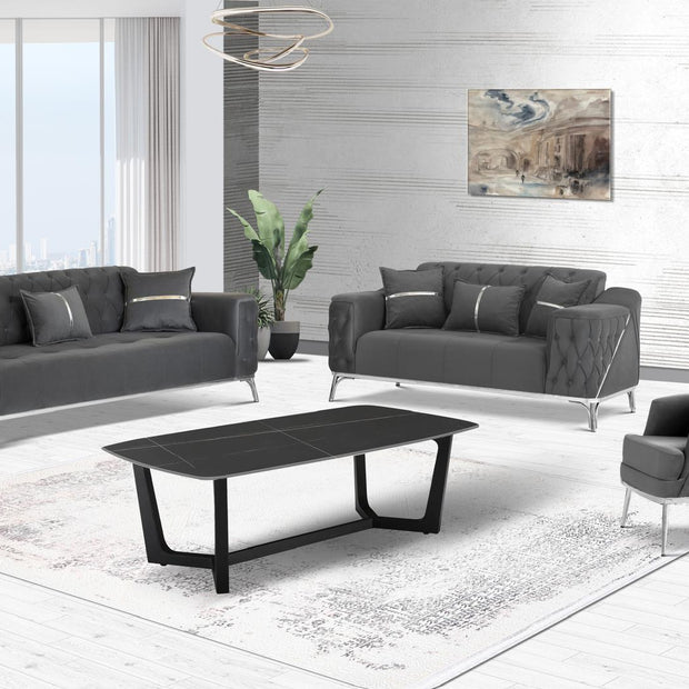 Jasmine Chesterfield Fabric Sofa Set