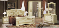 Camel Group Aida Original High Lacquer Italian 4 Doors Black-Gold Bedroom Set
