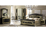 Camel Group Aida Original High Lacquer Italian 4 Doors Black-Gold Bedroom Set