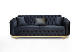 Almira Stunning Chesterfield Plush Velvet Deep Button Design Exclusive Sofa set