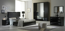 BEN COMPANY New Ambra Black / White High Gloss Luxury Italian 4DooBedroom Set