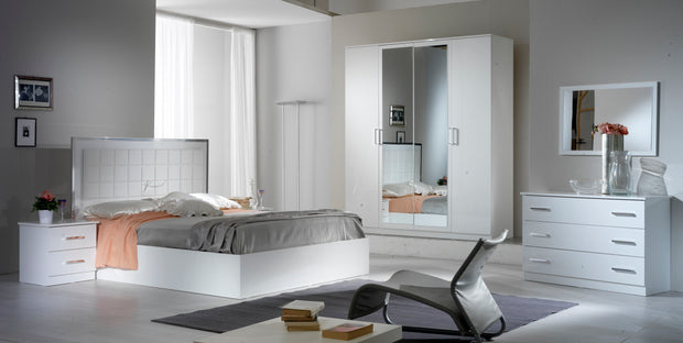 BEN COMPANY New Ambra Black / White High Gloss Luxury Italian 4DooBedroom Set