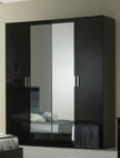 BEN COMPANY New Ambra Black / White High Gloss Luxury Italian 4DooBedroom Set