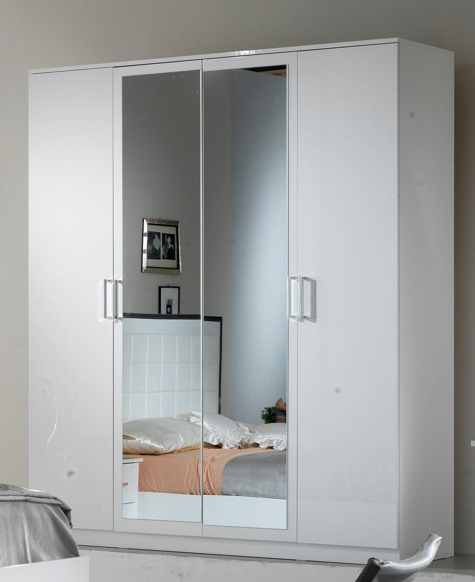 BEN COMPANY New Ambra Black / White High Gloss Luxury Italian 4DooBedroom Set