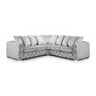 Ashton Chesterfield Corner Sofa in Silver Plush Velvet