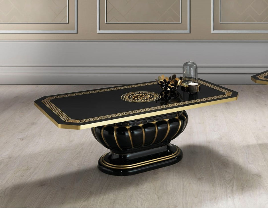 AURORA ITALIAN HIGH GLOSS WHITE & GOLD COFFEE TABLE H2O Classic DESIGN £349