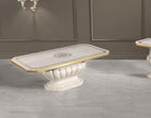 AURORA ITALIAN HIGH GLOSS WHITE & GOLD COFFEE TABLE H2O Classic DESIGN £349