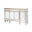 Beaumont Mirrored-Golden Trims 3 Drawer 4 Door Large Storage Sideboard Cabinet