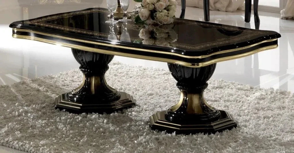 Ben Company Classic Betty Italian High Gloss White & Gold Coffee Table