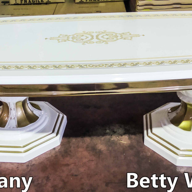 Ben Company Classic Betty Italian High Gloss White & Gold Coffee Table