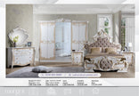New Luxury Margret Italian High Gloss Bedroom Set + 6 Doors Wardrobe (Low Stock)