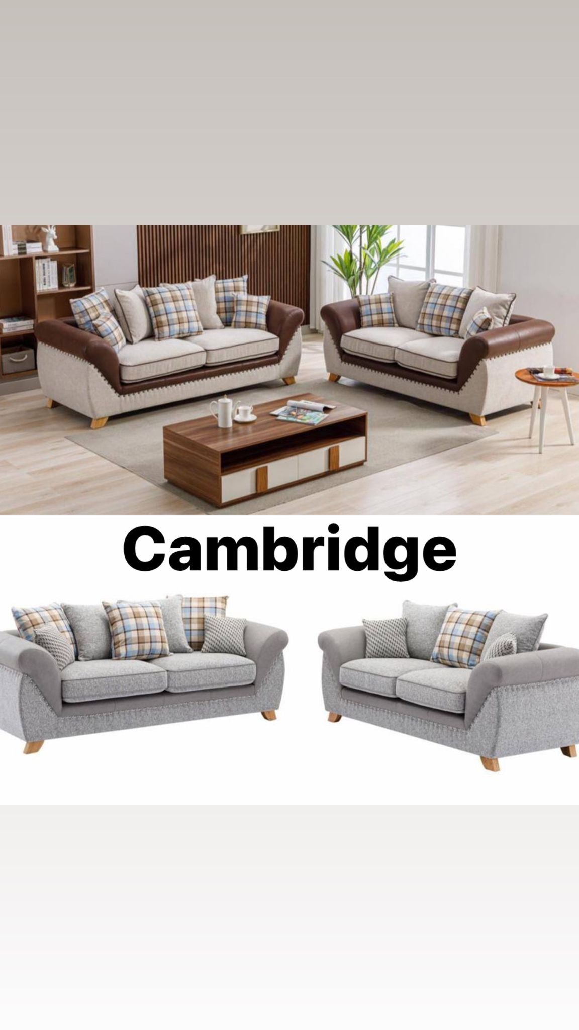 CAMBRIDGE STYLISH 3 + 2 FABRIC SOFA SET