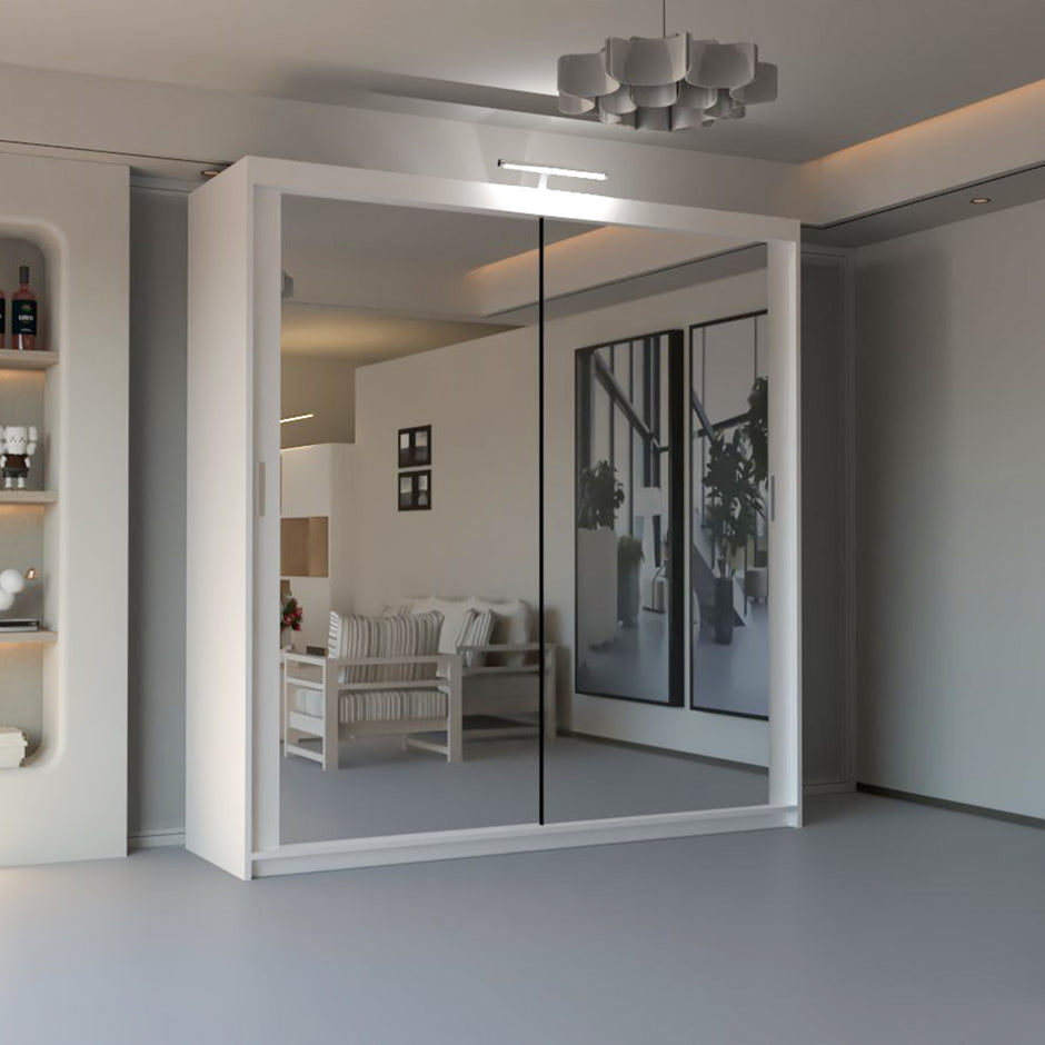 New York 2 Doors Sliding Mirrored Wardrobe 180cm