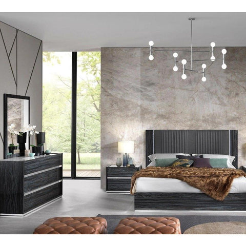 H2O Design Christine Italian Bedroom Set + 4 Doors Wardrobe in Ambrosiana Grey