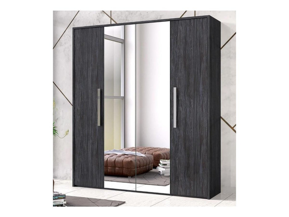 H2O Design Christine Italian Bedroom Set + 4 Doors Wardrobe in Ambrosiana Grey