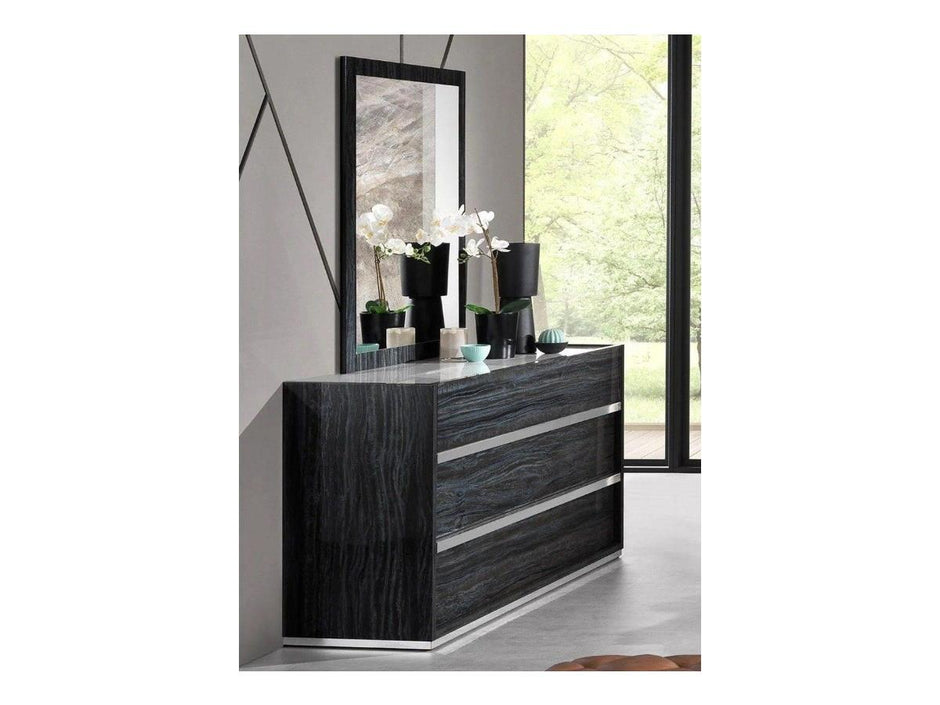 H2O Design Christine Italian King Bed + Dresser+ Mirror+2 x Bedsides Ambrosiana Grey