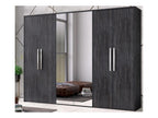 H2O Design Christine Italian Bedroom Set + 4 Doors Wardrobe in Ambrosiana Grey