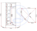 Nevada 2 Door Corner Wardrobe - White Gloss