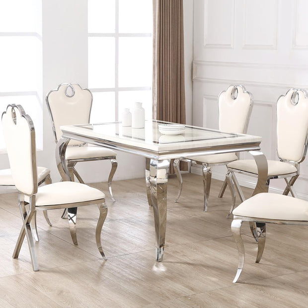 Bela Marble Stone Dining Table Set With 6 Chairs New Design OFFER PRICES