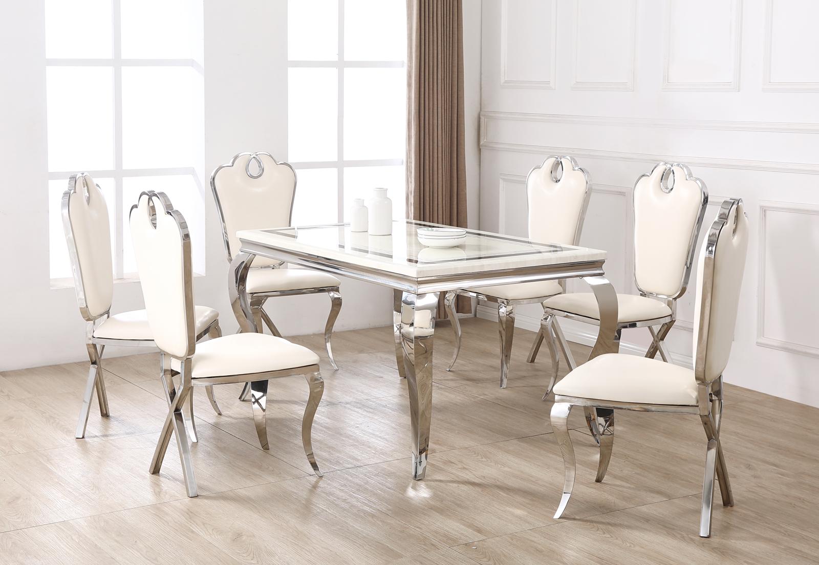 Bela Marble Stone Dining Table Set With 6 Chairs New Design OFFER PRICES