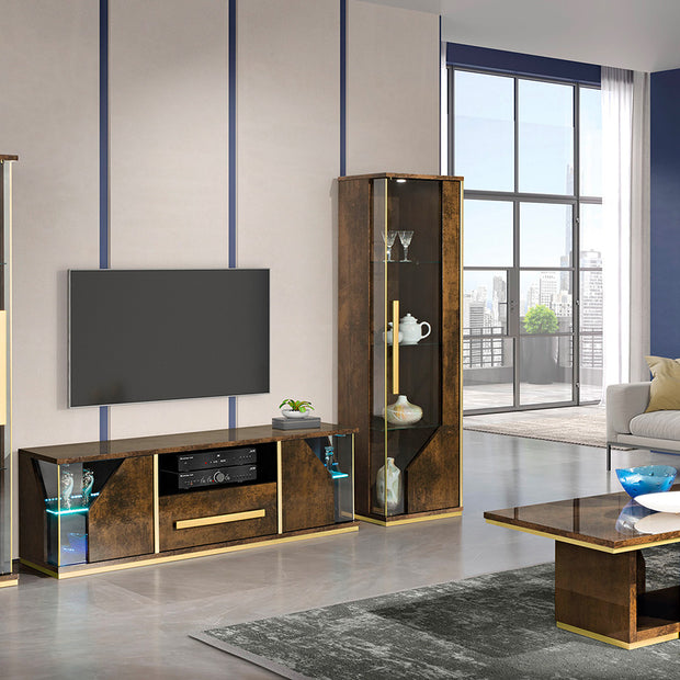 Desire Italian Coffee Table in Bronze & Gold Finish