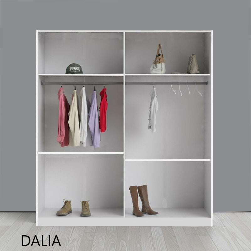 Ben Company Dalia Modern Italian High Gloss Grey-Gold With 4 Doors Wardrobe Bedroom Group