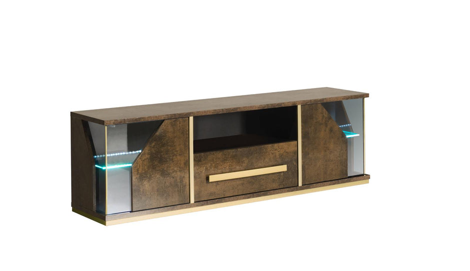 H2O Design Modern Desire Italian High Gloss TV cabinet In Bronze-Gold Finish