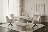 Davos Beige Oval Ceramic Dining Table 160cm | Contemporary Dining Set Collection