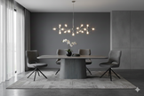 Davos Grey Oval Ceramic Dining Table 160cm | Contemporary Dining Set Collection
