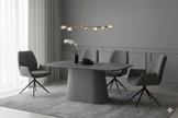 Davos Grey Oval Ceramic Dining Table 160cm | Contemporary Dining Set Collection